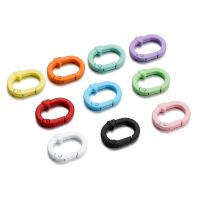 【YF】 5pcs Colorful Metal Oval Ring Snap Hook Spring Clasps Clips Key Connectors for Keychain Jewelry Making Accessories