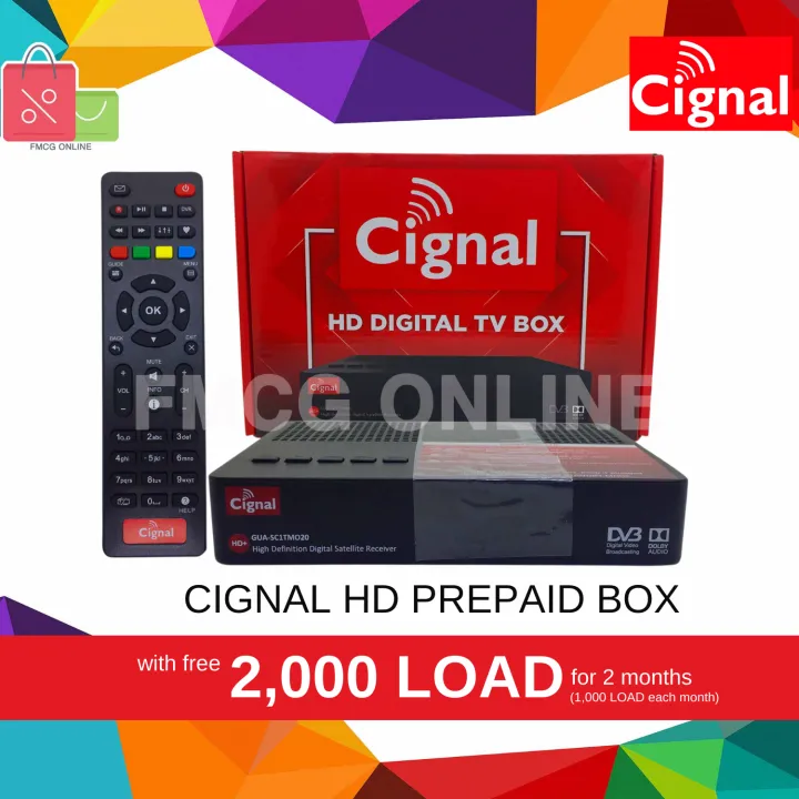 Cignal Prepaid HD Box with FREE 2,000 LOAD for 2 months (Needs