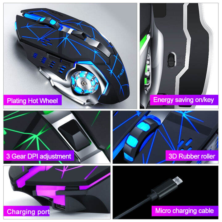 t-wolf-q13-rechargeable-wireless-mouse-silent-ergonomic-gaming-mice-6-keys-rgb-backlight-2400-dpi-for-laptop-pro-gamer-computer