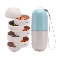 Weekly Pill Box  Portable 7 Day Moisture-Proof Design Dispenser Holder Storage For Hold Vitamins Medication Supplements Medicine  First Aid Storage
