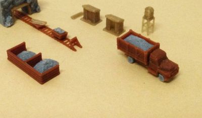 Outland Models Ore Mining Accessories: Cart Truck Shanty.. Z Scale Train Railway