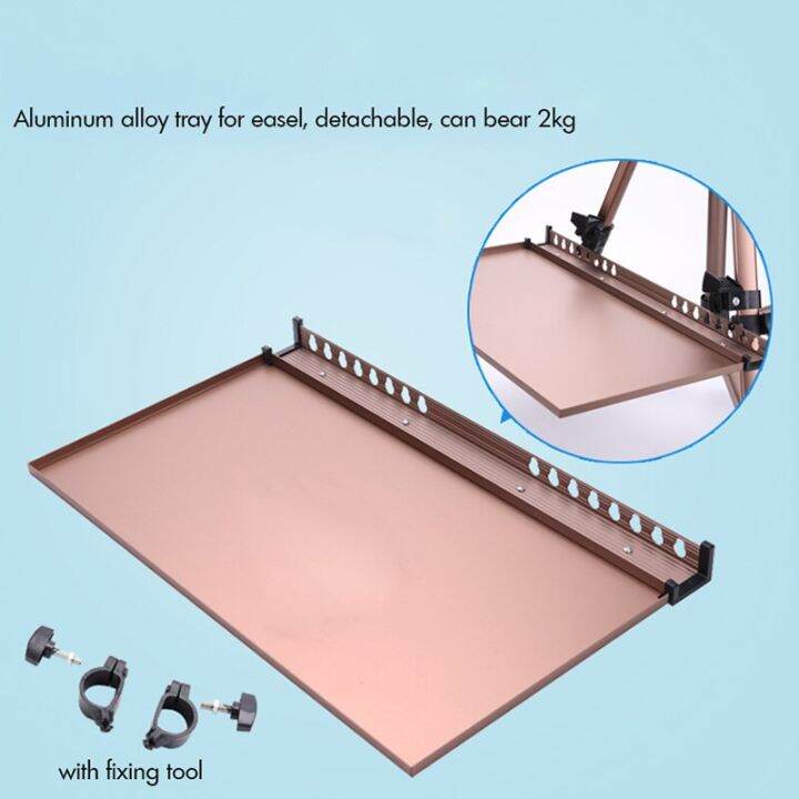 Aluminum Alloy Easel Tray With Fixing Tools, Detachable Artist