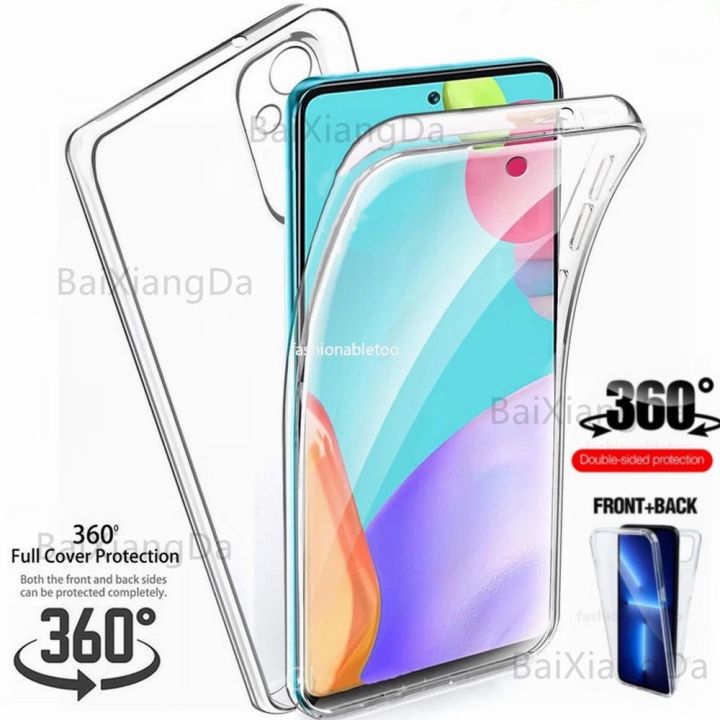 360เคสโทรศัพท์ป้องกันทุกสัดส่วนสำหรับ-samsung-galaxy-a14-lte-a24-a34-a54-14-a-34-a-54-a-24-samsunga14-4g-5g-เคสคู่ซิลิคอนนุ่มใสฝาหลังเคสกันกระแทกมือถือ-tpu