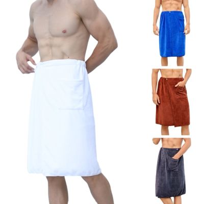 【CC】 Man Wearable with Beach Blanket Men Spa Shower Wrap Soft 70x140cm