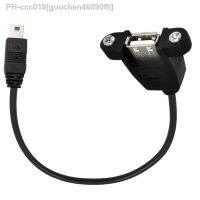 0.5m USB 2.0 A female panel mount to mini 5pin 90° angled male extension cable