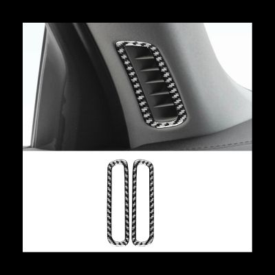 ✁ Carbon Fiber Car A Pillar Air Outlet Vent Cover Trim Sticker for Volvo S90 2017-2022 Accessories