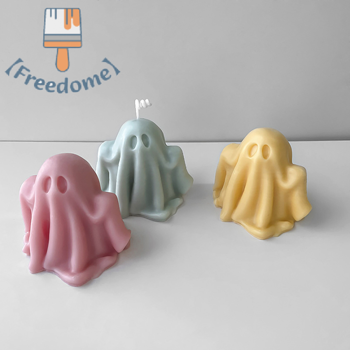 freedome-แม่พิมพ์ซิลิโคนรูปผีฮาโลวีนแบบทำมือแม่พิมพ์สบู่ปูนปลาสเตอร์สำหรับตกแต่งวันฮาโลวีน