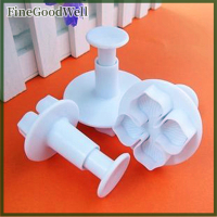 FineGoodWell 3pcs DIY bakeware Flower Plunger CUTTER แม่พิมพ์นูนแสตมป์ fondant เค้กคุกกี้