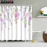 【CW】◊☈  Leaves Flowers Trees Shower Curtain Polyester Frabic with Hooks