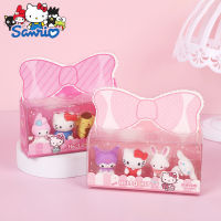 16ชิ้นกล่องชุด Sanrio 3D น่ารักการ์ตูน H Ello K Itty Kuromi Cinnamoroll ชุดเครื่องเขียนที่ถอดออกได้ยางลบของเล่นเครื่องเขียนขายส่ง