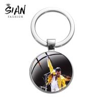 【CW】┇  SIAN Newest Freddie Band Photo Keychain Glass Alloy Pendant Fans Car Holder