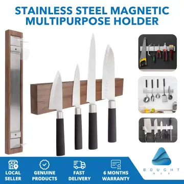 Stainless Steel Magnetic Knife Holder, Non-drilling Kitchen Utensils  Organizer, Wall Mount Magnetic Knife Block, Magnetic Tool Holder, Single  Pack, 40cm, Black