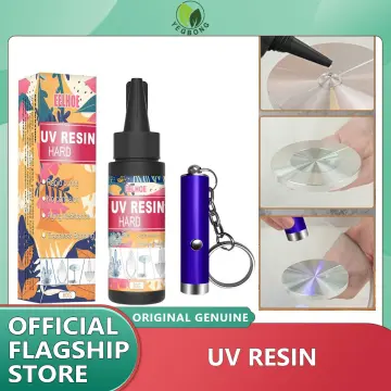 UV Resin and UV Lamp Kit DIY Fast Curing UV Clear Hard Resin for