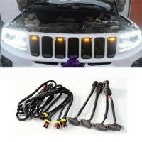 โคมไฟที่ตั้งกล้องสัญญาณไฟตะแกรง LED หน้า4ชิ้นสำหรับ Jeep Grand Cherokee 2003-2021สไตล์แร็พเตอร์ไฟรถยนต์ Aaa