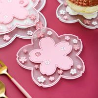 Silicone Coaster Cherry Blossom Heat Insulation Table Mat Anti-skid Cup pads Coffee Cup Tea Coaster Bowl Mat Table Accessories