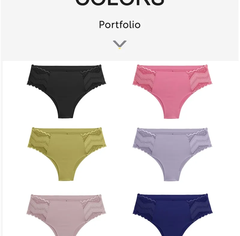 6 Colors Panties Women Girls CottonLace Sexy Lingerie Ladies