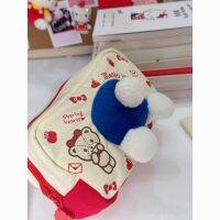 Sanrios Hellokittys Tas Kosmetik อะนิเมะน่ารักถุงเก็บลายการ์ตูนญี่ปุ่นน่ารักเด็กผู้หญิงหัวใจความจุขนาดใหญ่มีซิปกระเป๋าเครื่องเขียน