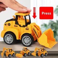 【CC】◎﹊✜  Push to drive car toy vintage classic vehicle engineering model excavator bulldozer children boy