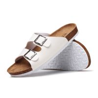 2022 New Summer Mens Slippers Comfort Soft Cork Two Buckle Slides Footwear Outdoor or Indoor Flip Flops Beach Men Shoes Sandals