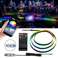 1 in 1 Universal Car Ambient Lights LED Interior RGB Symphony Atmosphere Lamp USB APP Control Remote for Tesla Model 3 Y S X