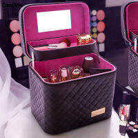 Dani Atte เครื่องสำอางขนาดใหญ่ความจุกระเป๋าแฟชั่นสไตล์เกาหลีแบบพกพา Multi-Layer เครื่องสำอางค์กล่องเก็บของ