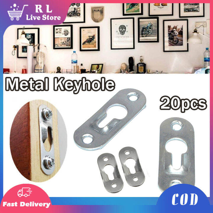 20pcs Picture Hanger Metal Keyhole Photo Mirror Hanging
