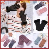 PEANSEA Fashion Touch Screen Outdoor Sport Women Gloves Full Finger Mittens Furry Warm Mitts Thick Plush