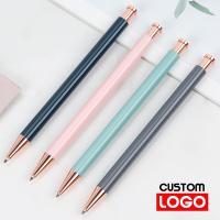 Flat Top Press Pen Personalized Custom Macaron Candy Color Press Pen Multi-color Advertising Custom Logo Ballpoint Pen Pens