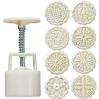 8pcs Hand Press คุกกี้แสตมป์ Moon เค้กตกแต่ง Mould Barrel Mooncake Mould 75g Pastry DIY Tool