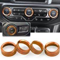 Climate Volume Knobs Ring Air Conditioner Headlight Switch Trim Cover for Jeep Wrangler JL Gladiator JT 2018-2021