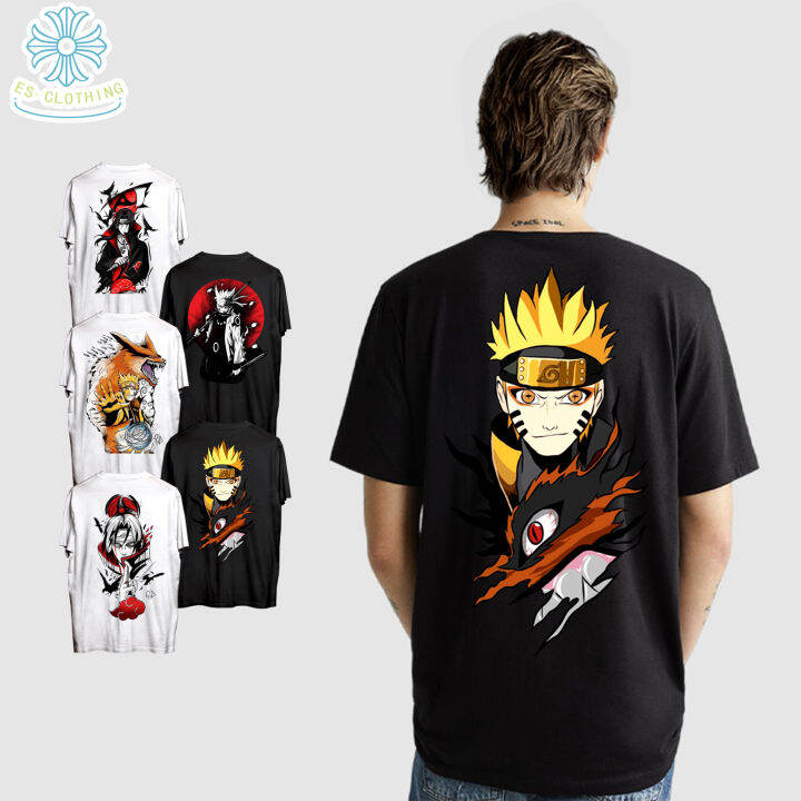 Stylish Men Black Naruto Anime Printed T-Shirt