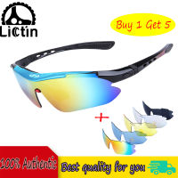 LICTIN กีฬา Polarized ผู้ชายแว่นตากันแดดขี่จักรยานถนนแว่นตานิรภัยจักรยานเสือภูเขา5เลนส์แว่นตาขี่