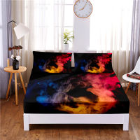 Color e Digital Printed 3pc Polyester Fitted Sheet Mattress Cover Four Corners with Elastic Band Bed Sheet Pillowcases