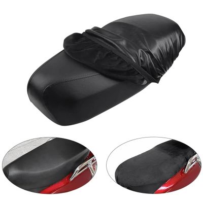 Motorcycle Scooter Leather Seat Cushion Cover Waterproof Warm Velvet Winter Rear Seat Cover