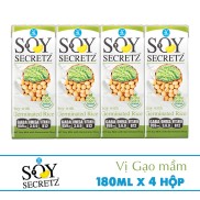 Tết 2022Lốc 4 hộp Sữa Đậu Nành Với Gạo Mầm Soy Secretz 180ml