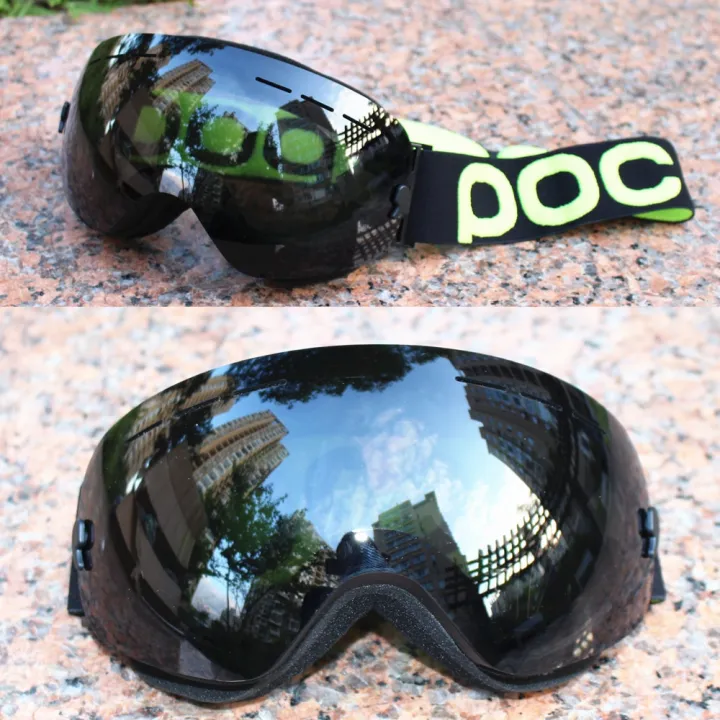 Poc Brand Ski Goggles Double Layers Uv400 Anti Fog Big Ski Mask Glasses