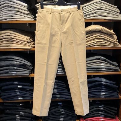 Brooks Brothers/Qiu Dong กางเกงผู้ชายลำลองแบบตรงกางเกงขายาวผ้าฝ้ายคลาสสิก