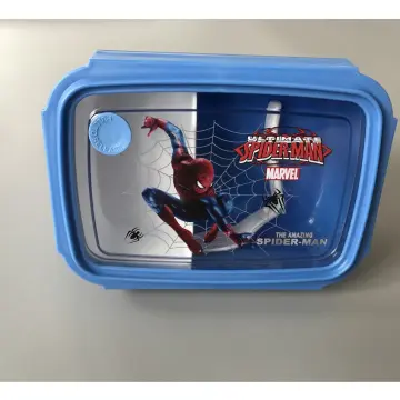 Korean Import Spider-Man Children Cartoon 304 Stainless Steel Plate  Elementary School Lunch Box Bento Box Compartment with Lid