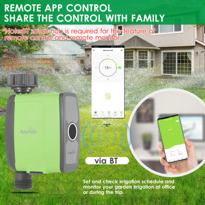 Programmable BT Water Timer Hose Faucet Timer Outdoor B-attery Operated Water Flow Meter Automatic Watering Sprinkler System Irrigation Controller with 1 Outlet for Garden Plants (B-atteries Not Included)