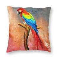 xzx180305   สวย Macaw Parrot Bird ปลอกหมอน45x4 5ภาพพิมพ์ตกแต่งสัตว์โยนหมอนสำหรับห้องนั่งเล่นสอง