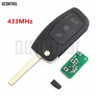 Kunci Remote Mobil Qcontrol แบบ Diy สำหรับรถฟอร์ดฟิวชั่นโฟกัส Mondeo Fiesta Galaxy กุญแจพับได้สำหรับรถที่มีใบมีด Hu101