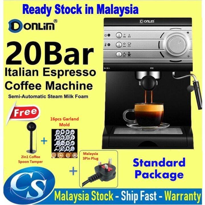 20 Bar Donlim DLKF6001 Quality Steam Pressure PumpDriven Espresso Italian Coffee Maker Machine