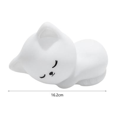 Cat LED Night Light USB Rechargeable Warm White Kid Bedside Tap Light Soft Silicone Decorative Lamp for Bedroom Living Room