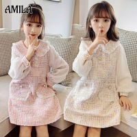 TOP☆AMILA Girls dress New Korean version of Zhongda Tong Xiaoxiangfeng Girls skirt fashionable and foreign princess dress