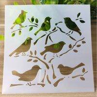 13cm Flock of Birds Tree DIY Layering Stencils Wall Painting Scrapbook Coloring Embossing Album Decorative Template