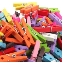 50 Pcs Mixed Wood Clips Wooden Pegs Clothespins Photo Paper Art Craft for Baby Shower Party DIY Gifts Christmas Embellishment Clips Pins Tacks