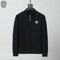 【มาใหม่】 Versaces Zip เสื้อกันหนาวผู้ชาย Pullover คุณภาพสูงแขนยาว O คอเสื้อแฟชั่นลำลองสีทึบผู้ชายแบรนด์เสื้อผ้า