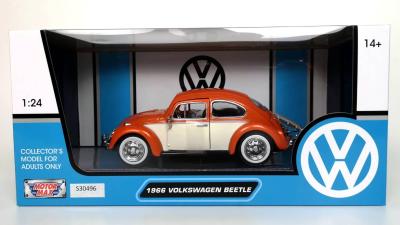 โมเดลรถเหล็กรถ​โฟล์ค​เต่า​ 1966 Volkswagen Beetle Scale 1:24