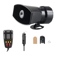 Mic PA System Emergency Amplifier Hooter 12V Air Horn Megaphone Tone Car Warning Alarm Speakers Loud