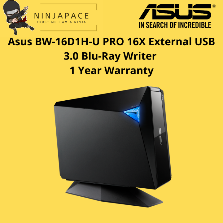 Asus BW16D1HU PRO 16X External USB 3.0 BluRay Writer 1 Year Warranty